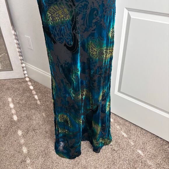 VTG Patra Women’s Velvet Burnout Dress 12 Cowl Neck Whimsigoth Vamp Y2K - Picture 12 of 13
